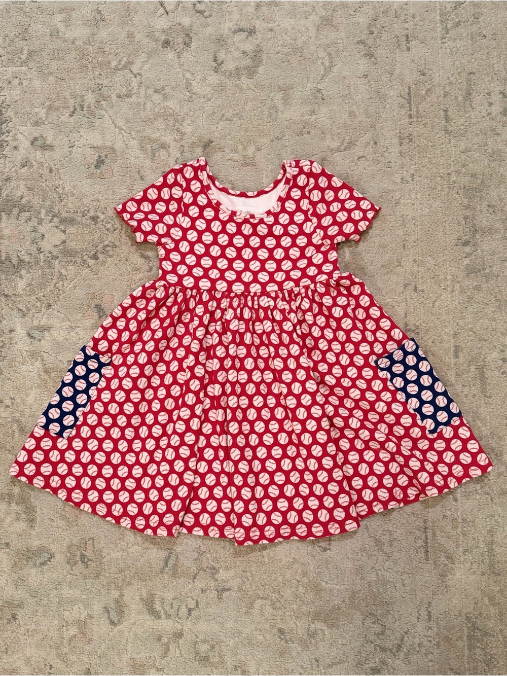 SweetHoney Baseball Twirl Dress - Size 4T